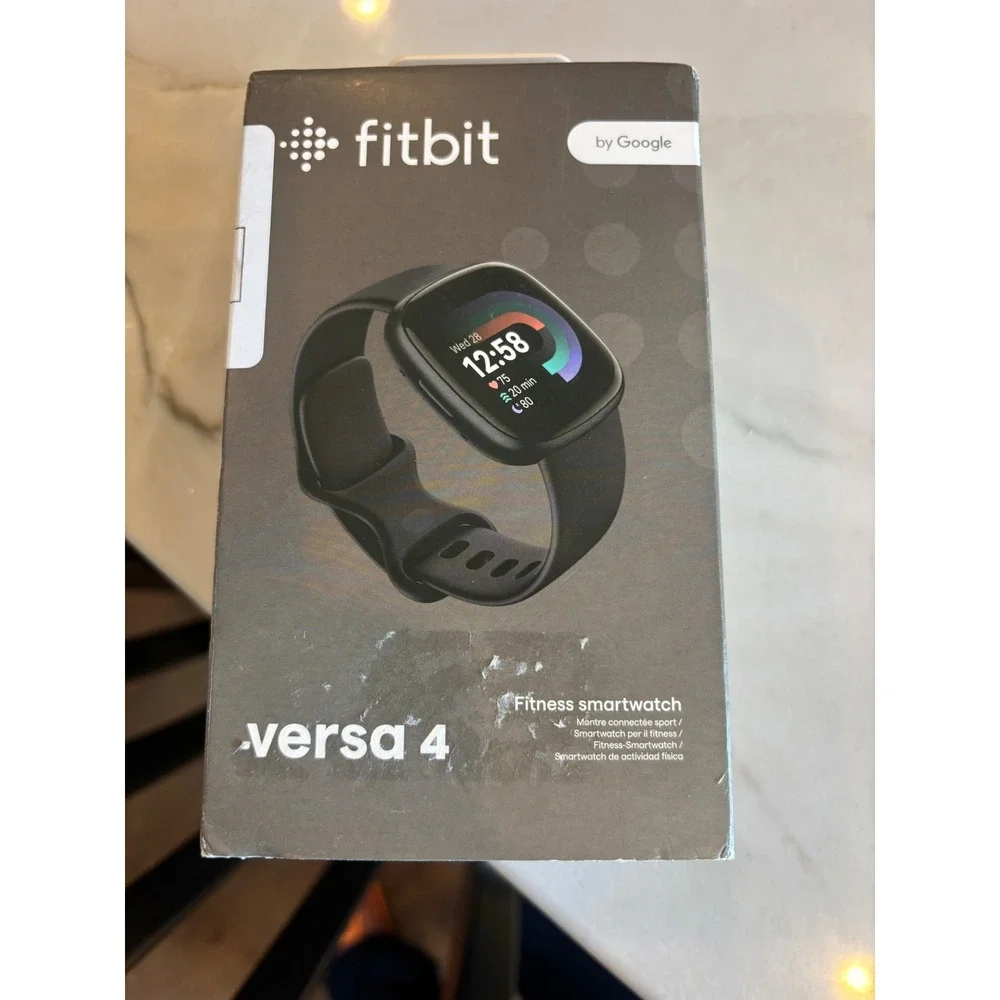 Fitbit Versa 4 Fitness Smartwatch Black Graphite FB523 Open Box